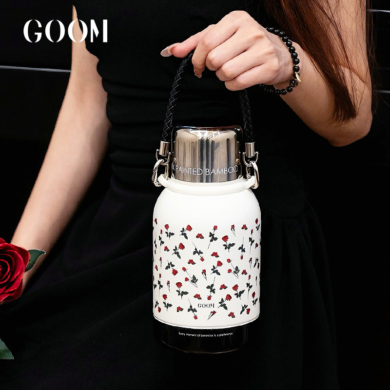 GOOM保温杯女生25新款家用高颜值大号大容量礼物外带儿童便携水壶