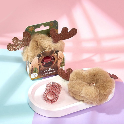 24新款invisibobble发饰圣诞节礼盒红鼻子麋鹿节日礼物发圈装饰