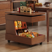 可升降推车实木移动茶几多功能小茶桌小户型客厅边柜家用沙发边几