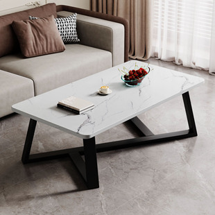 岩板色茶几客厅简约现代办公室沙发茶几桌家用轻奢小户型简易茶几