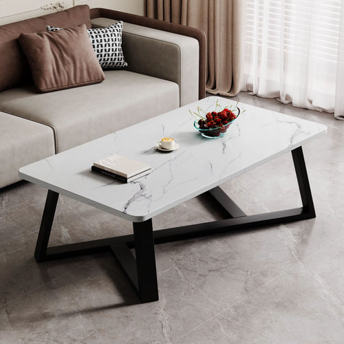 岩板色茶几客厅简约现代办公室沙发茶几桌家用轻奢小户型简易茶几