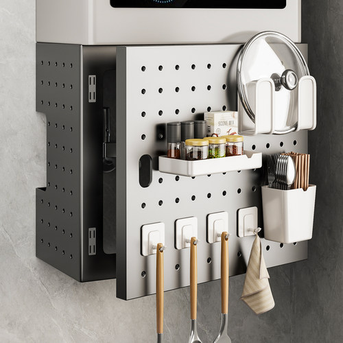 燃气热水器遮挡罩开门厨房天然气管道装饰遮丑洞洞板壁挂炉置物架