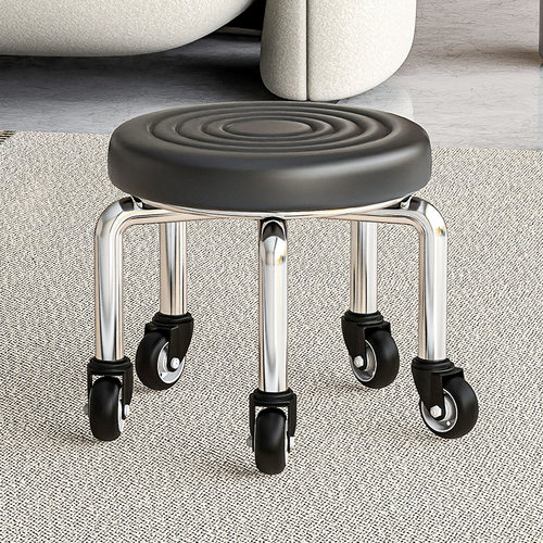 美甲美缝凳万向轮小凳子小板凳圆凳家用滑轮矮凳椅子儿童学步矮凳