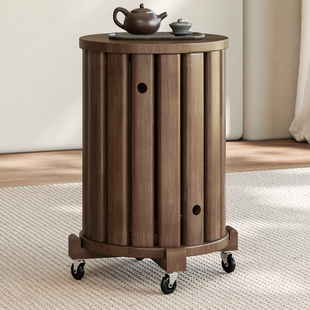 实木圆凳子茶几家用可叠放凳现代吃饭登子餐桌凳原木新中式叠叠乐