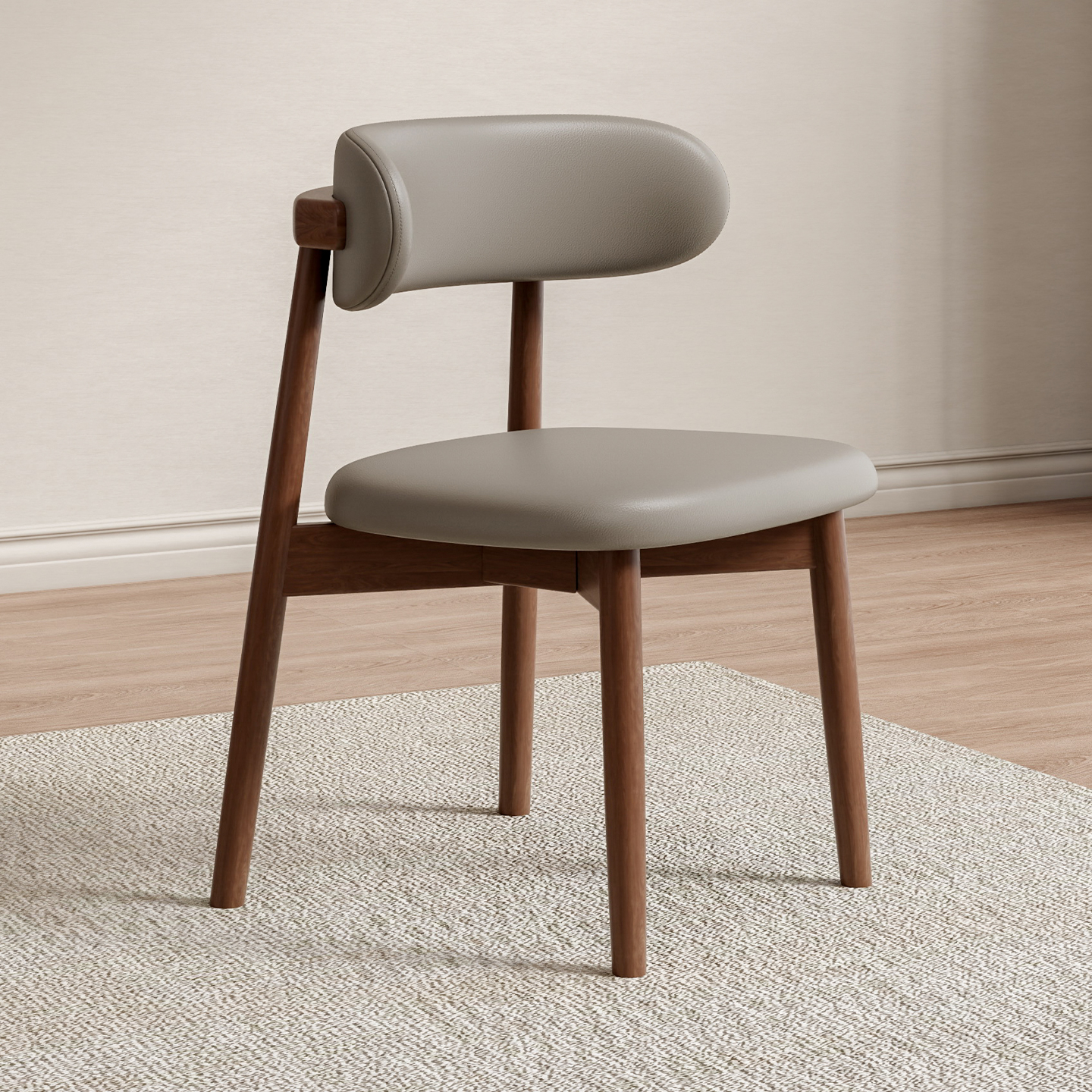 北欧家用软包实木靠背椅酒店靠背椅餐厅意式书桌椅餐椅子实木餐椅