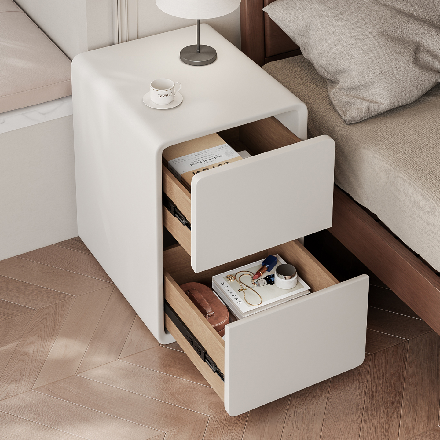 简约现代轻奢高级感实木床头柜