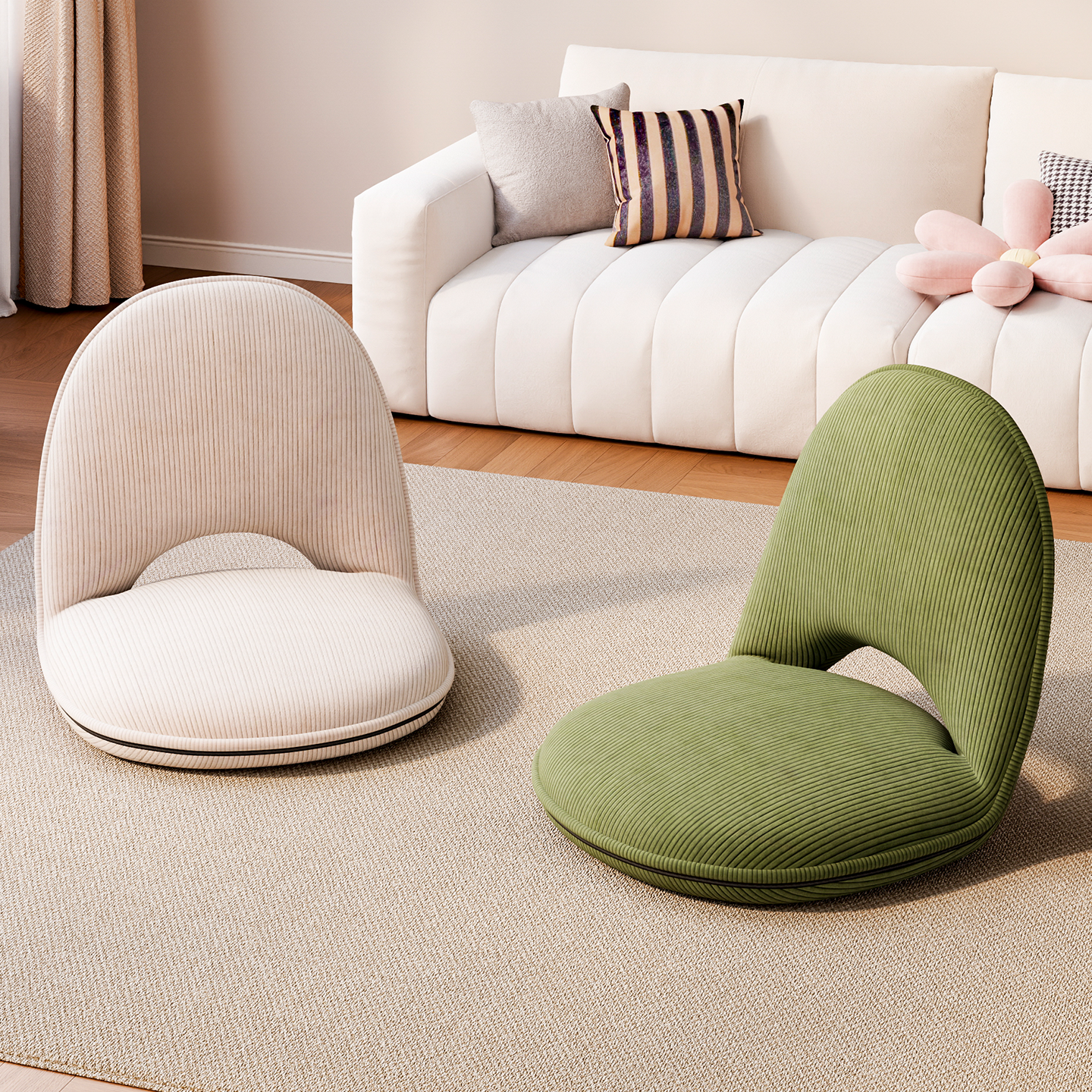 懒人沙发榻榻米座椅沙发靠背椅卧室飘窗椅坐垫客厅阳台单人小沙发