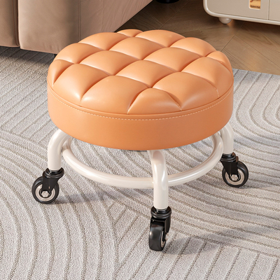 万向轮小凳子滑轮矮凳门口换鞋凳家用宝宝学步椅圆凳美缝轮滑椅子
