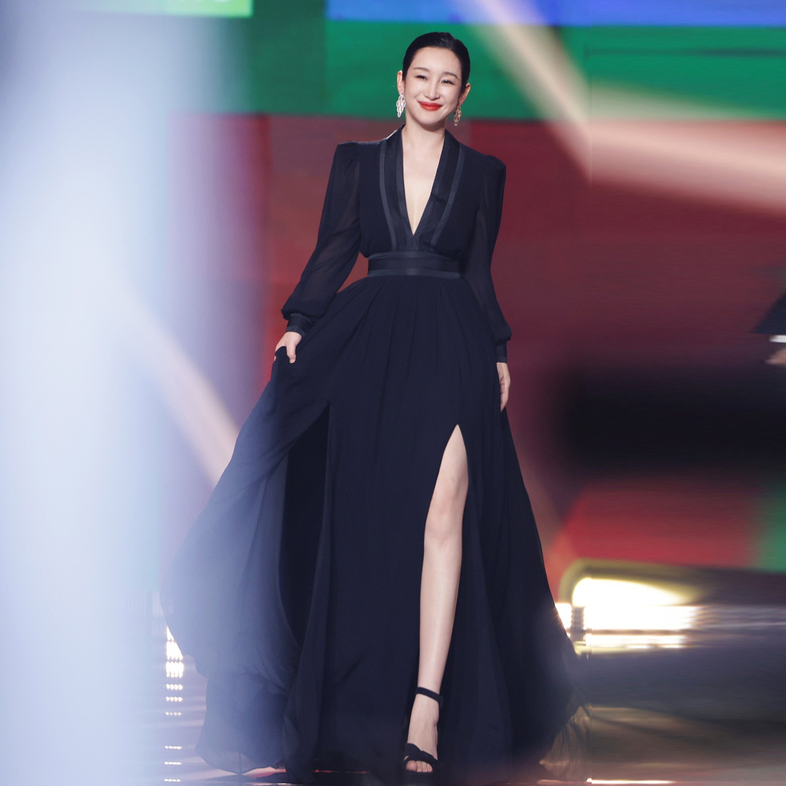 秦海璐同款高端优雅聚会晚礼服裙