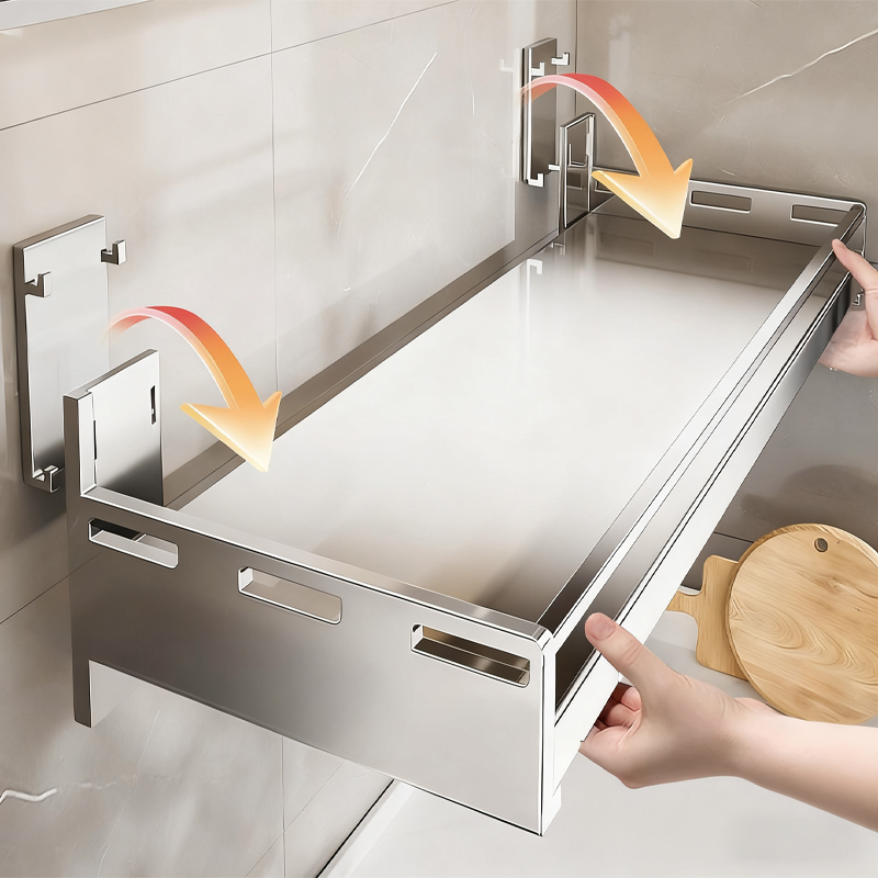 304不锈钢厨房置物架壁挂式