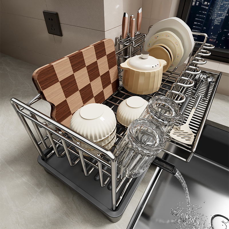 厨房不锈钢沥水架碗碟收纳架