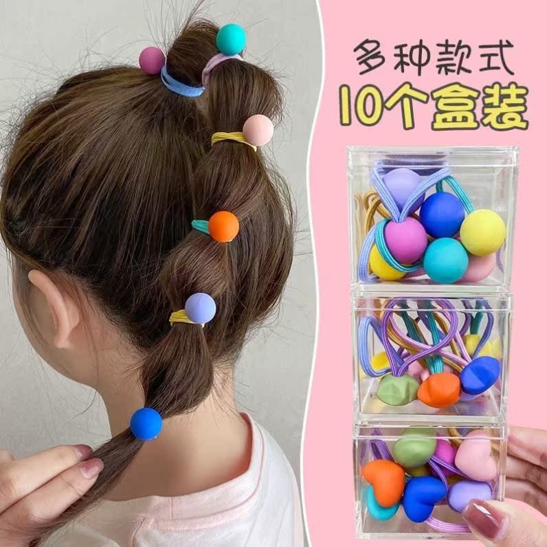 韩版彩色女宝宝扎头发皮筋不伤发发圈弹力发绳儿童发饰小揪揪头绳