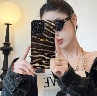 高档豹纹rich适用苹果17promax手机壳iPhoneAir新款 15plus高级感14硅胶全包防摔13超薄12创意11套 16pro女款