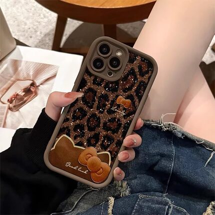 复古豹纹蝴蝶结适用opporeno13pro手机壳reno12新款10pro+女款9高级感findx8硅胶7se全包防摔6创意5K小羊皮套