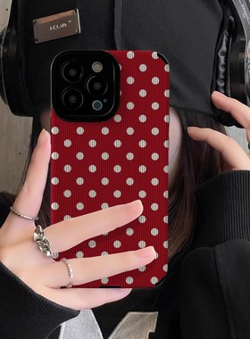 白色波点适用opporeno11pro手机壳reno10新款reno9女款reno8高级感r17硅胶全包防摔Reno7个性findx6套se