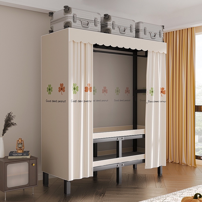 碳钢简约一体折叠免安装衣柜