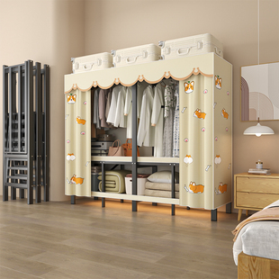 爆款 简易组装 衣柜家用卧室出租房用布衣柜加粗加厚全钢架2025新款