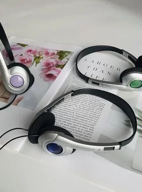头戴式有线耳机升级版复古校园超轻拍照适用于苹果平板电脑华为等