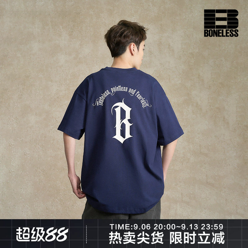 BONELESS美式短袖T恤上衣图片