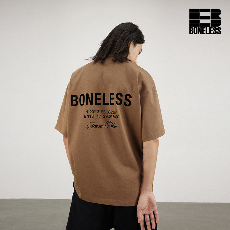 boneless基础后背坐标印花短袖潮图片