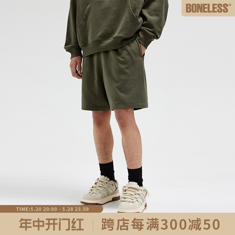 BONELESS基础LOGO宽松休闲卫裤