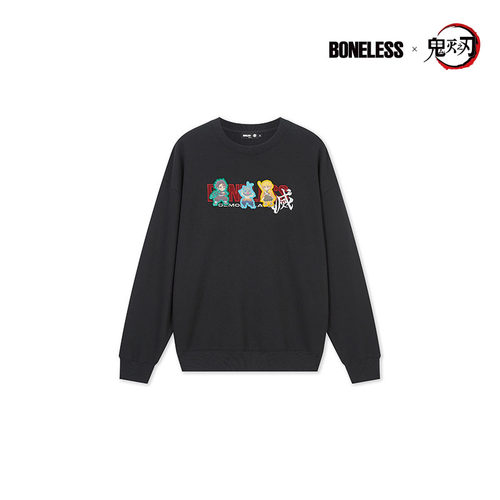 【鬼灭之刃联名款】BONELESS三小只魔术贴圆领卫衣慵懒套头上衣