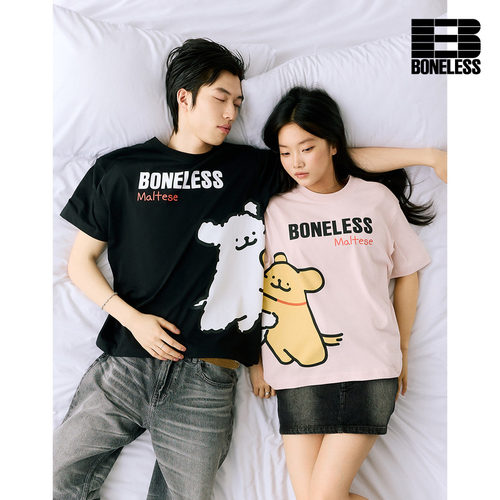 【线条小狗联名款】BONELESS线条小狗男女同款甜酷休闲短袖T恤夏