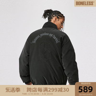 BONELESS压印弧形logo羽绒服