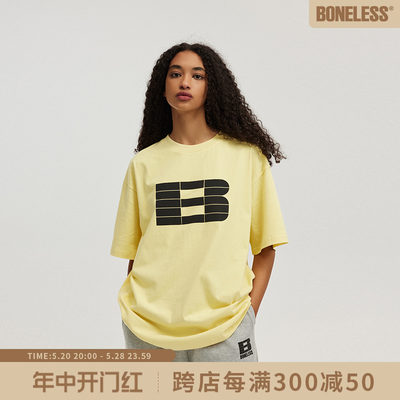 BONELESS发泡擦绒基础印花T恤