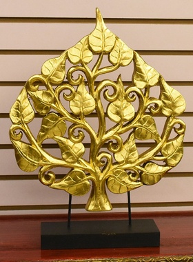 泰国实木工艺品摆件 手工雕刻菩提树木雕家居装饰木质玄关摆设