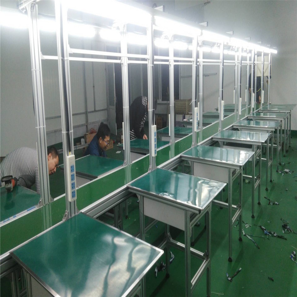 工作台流水线操作台打包台防静电桌工厂无尘车间商用带灯置物架子