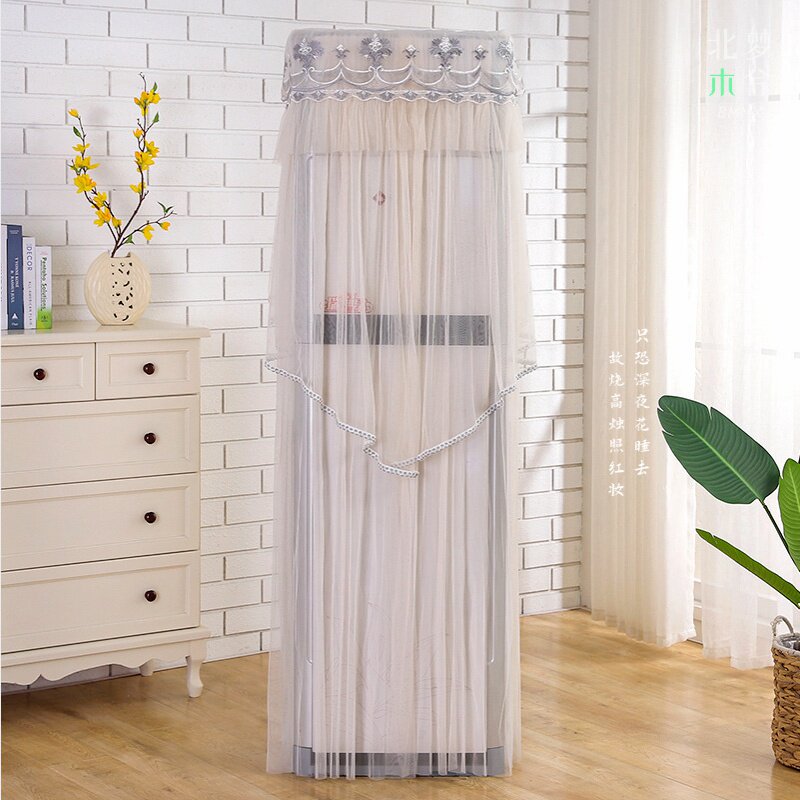 空调防尘罩圆柜机立式方形蕾丝空调套柜机防尘罩空调盖布开机不取