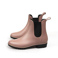 Japanese-style rain boots for women, fashionable outerwear, short-top rubber shoes, kitchen anti-slip and waterproof shoes, Chelsea rain boots thumbnail 5