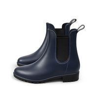Japanese-style rain boots for women, fashionable outerwear, short-top rubber shoes, kitchen anti-slip and waterproof shoes, Chelsea rain boots thumbnail 3