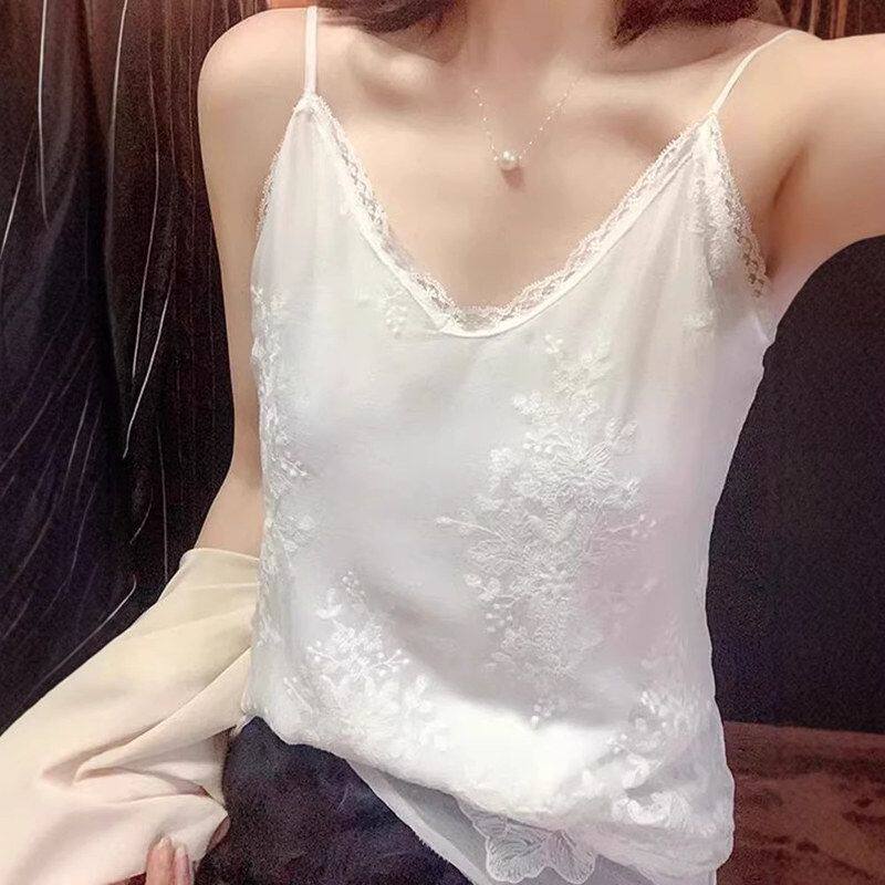 蕾丝小吊带背心女夏季薄款2026新款外穿宽松大码西装内搭打底上衣