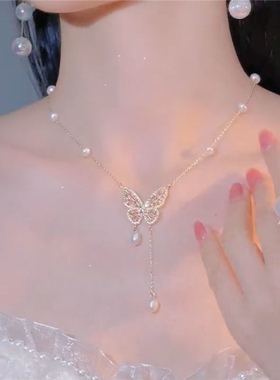 锁骨链设计师珍珠项链时尚