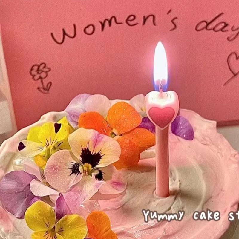 韩系ins风小爱心生日彩色蜡烛