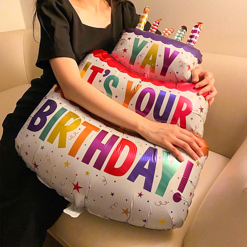 铝箔蛋糕气球女孩周岁儿童宝宝成人生日数字派对布置拍照道具场景