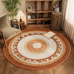 圆形地毯客厅简约风高级侘寂卧室床边衣帽间梳妆台2025新款 地垫