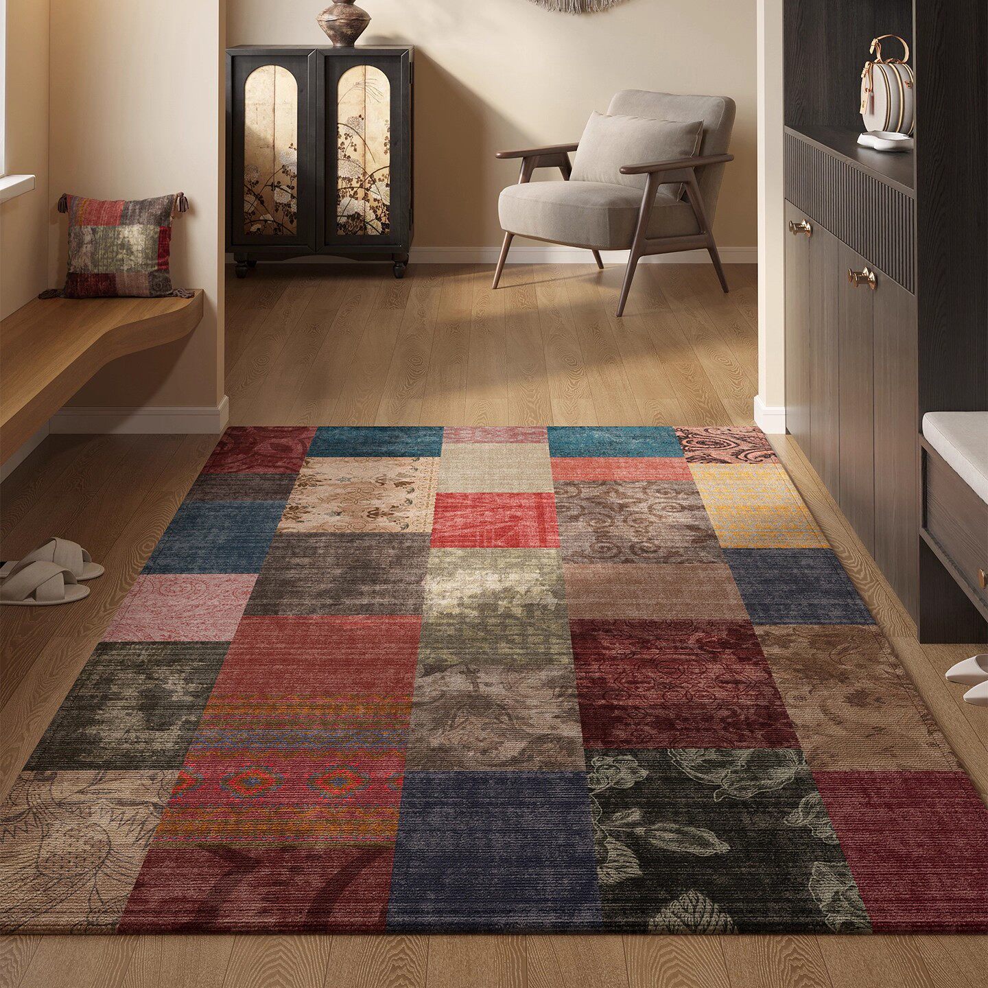 民族风入户门垫玄关地毯除尘防滑门毯大门口地垫进门脚垫美式复古,居家布艺,入户地垫,淘宝优惠券,粉丝福利购,淘宝优惠卷