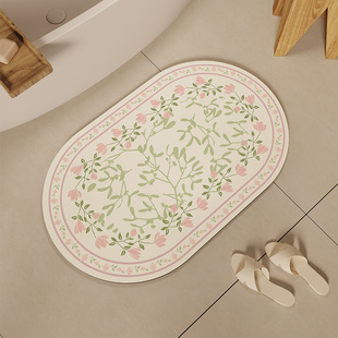 法式 奶油风浴室地垫吸水防滑厚硅藻泥软垫可擦免洗速干厕所脚垫
