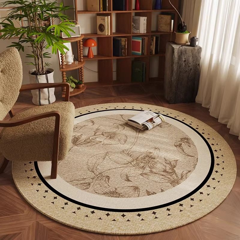 复古高级感中古风圆形地毯客厅沙发茶几毯卧室书房地垫阳台椅子垫,居家布艺,转椅地垫,淘宝优惠券,粉丝福利购,淘宝优惠卷
