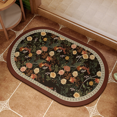 美式浴室地垫轻奢高级感硅藻泥吸水防滑卫生间淋浴房门口速干脚垫