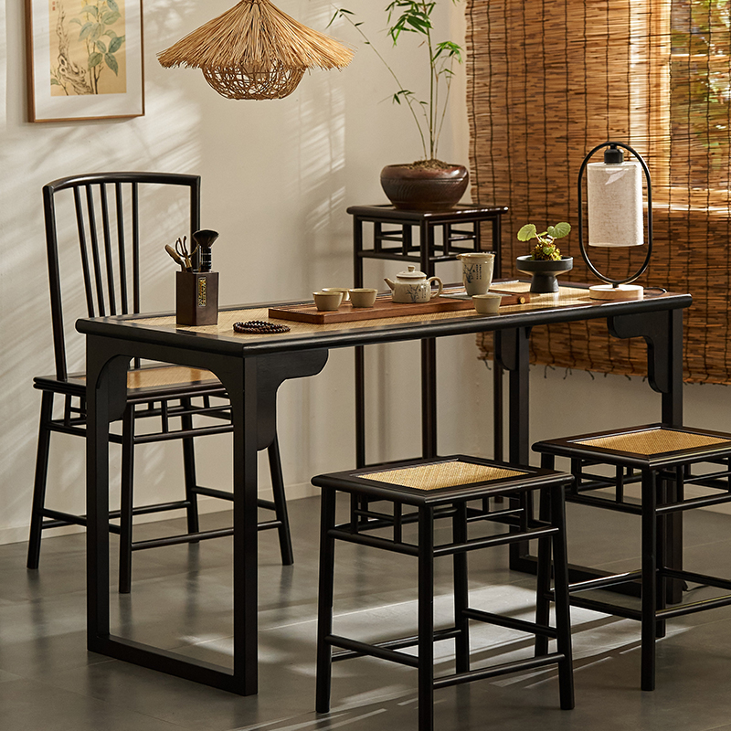 阳台茶桌椅组合小户o型家用复古简约禅意中式办公室功夫泡茶桌茶