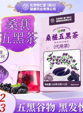 桑葚五黑茶悦发茶养发茶五黑水生发黑枸杞养生茶包固养黑方茶汤九