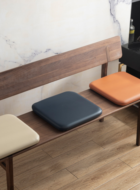 SILVER FROST纯色无溶剂皮革方形坐垫椅垫卧室简约休闲记忆棉坐垫