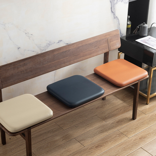 SILVER FROST纯色无溶剂皮革方形坐垫椅垫卧室简约休闲记忆棉坐垫