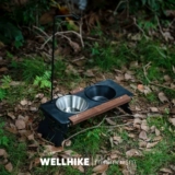 WELLHIKE уличная стойка для мисок для домашних животных, черный орех, еда для кошек и собак, кемпинг, анти-наконечник, стойка для бассейна для кормления питьевой воды, стол