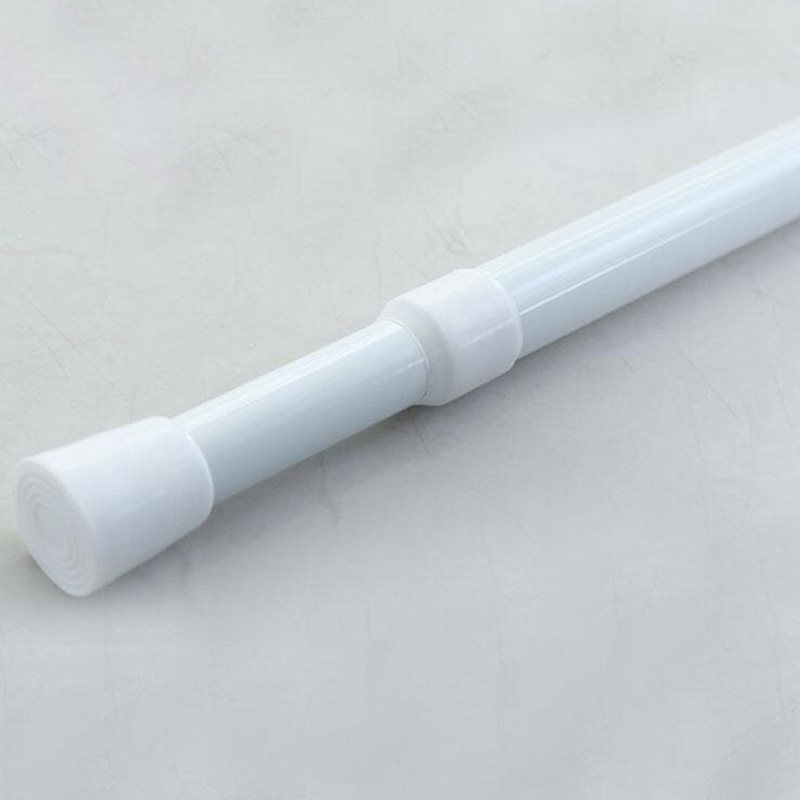 免打孔 白色烤漆伸缩杆免安装浴室半帘门帘窗帘杆卧室衣柜撑杆