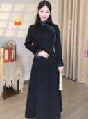加厚加绒旗袍日常高端气质旗袍裙中国风 暗夜 步小姐 新品